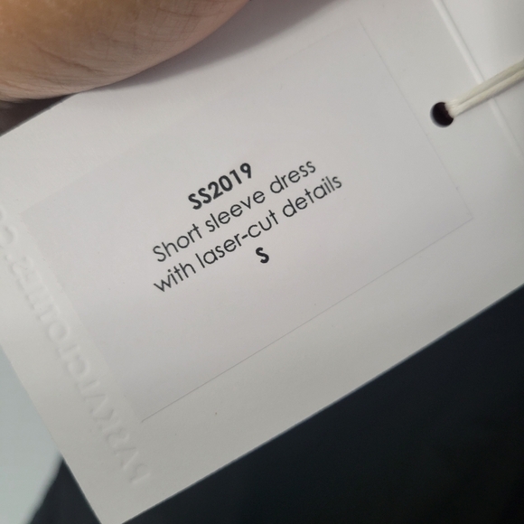 Paskal Black Short Sleeve Dress with Laser Cut Details NWT - Picture 12 of 14